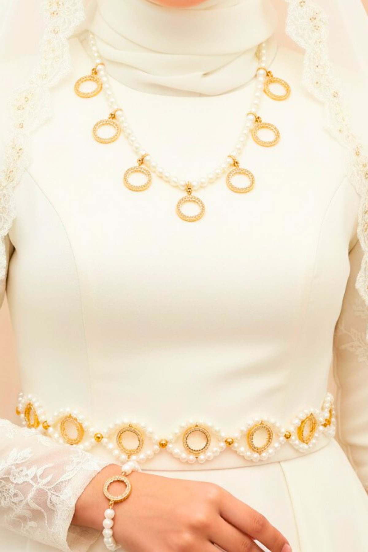 TwinsCollection Düğün Seti - Çeyrekli Altın Uyumlu 7'si Bir Yerde Kolye - Çeyrekli Bileklik - 7 Çeyrekli Kemer