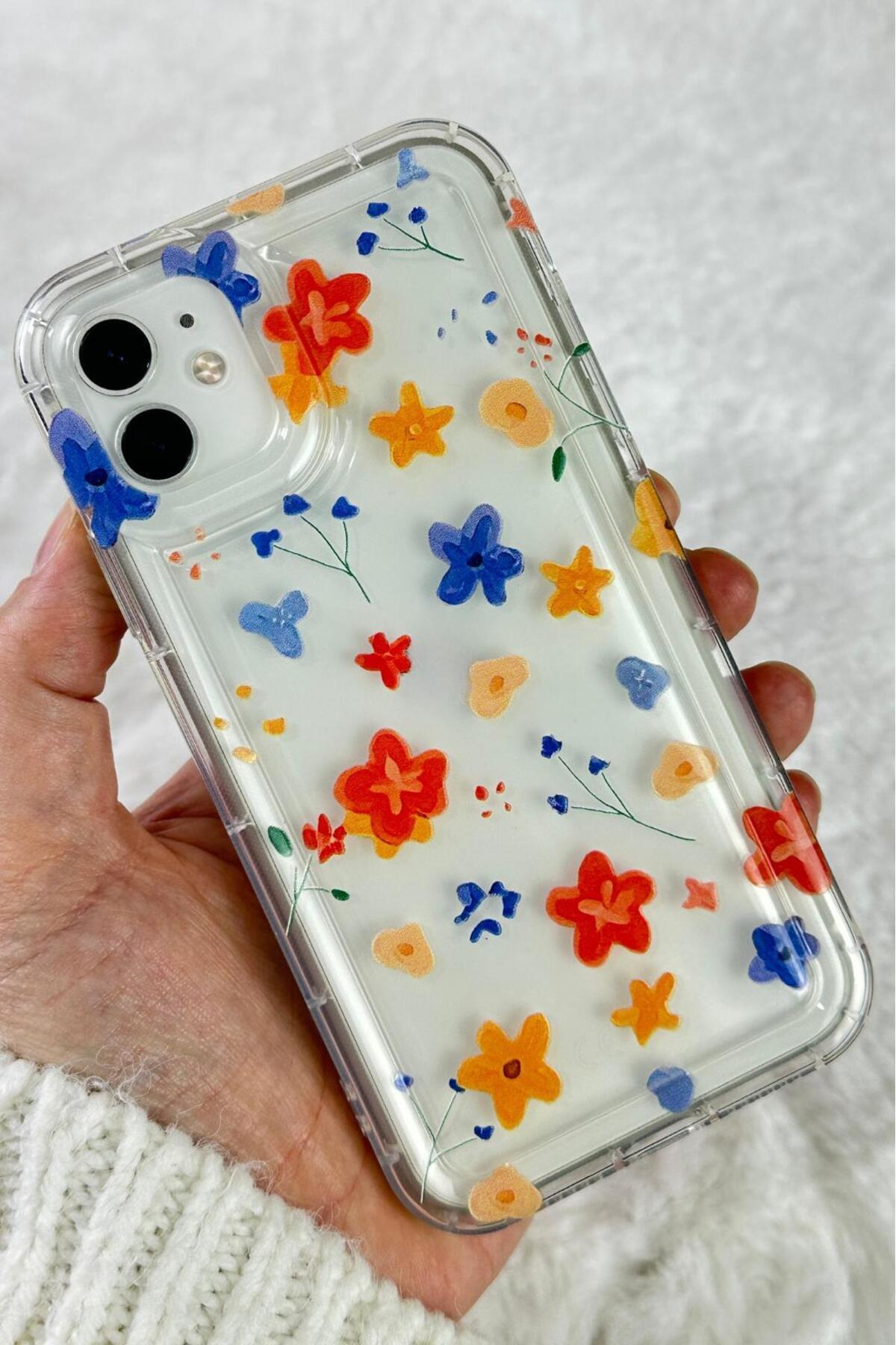iPhone 12 & 12 Pro - Clear Sturdy Shock Absorbing Camera Protruding Flower Basement Case
