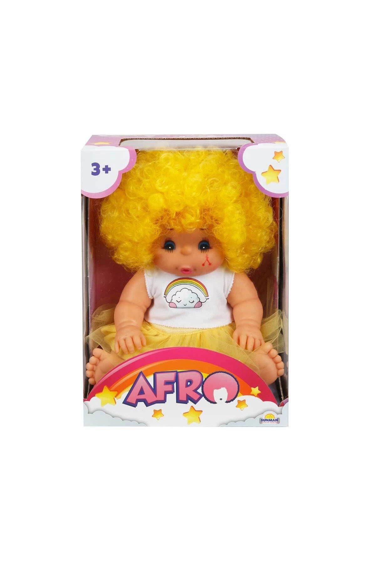 thebestnzm 20040 Afro Kıvırcık Saçlı Bebek 23 cm - Stokta Olan Renk Gönderilir
