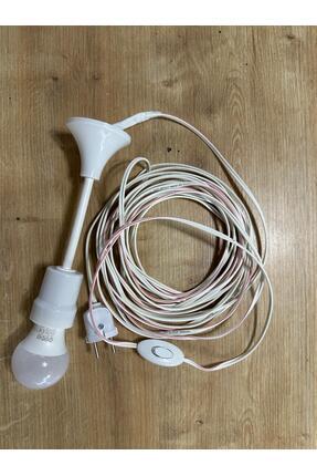 akınsan 10 Metre 2x0.75 Kablolu Fişli Duylu Ampül Dahil Seyyar Lamba Uzatma K...