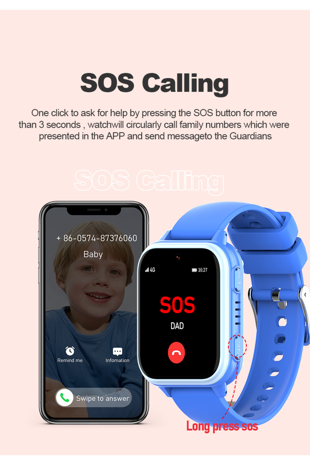 wonlex-Smartwatch for children KT33, GPS, video calling, AMOLED screen and spy monitoring. AI 6