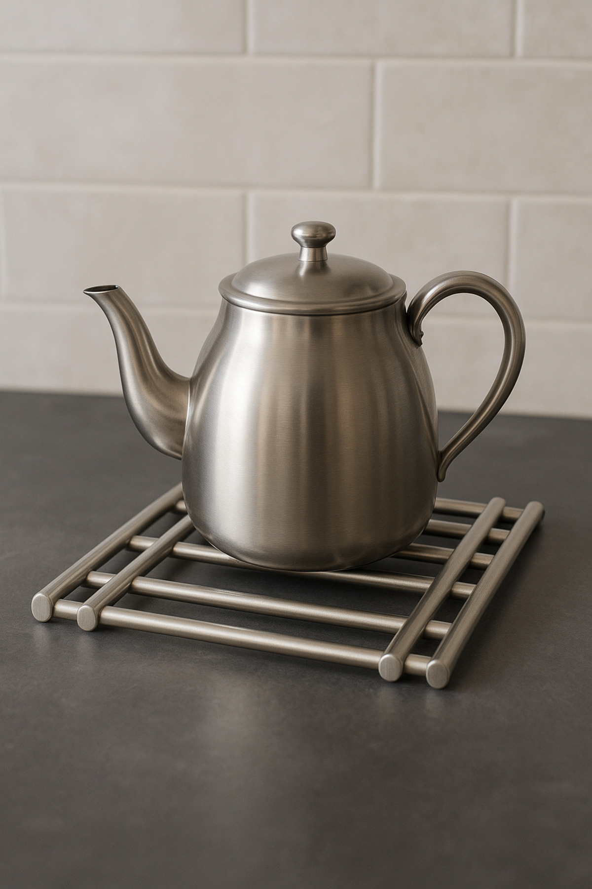 EMPA A V M Paslanmaz çelik küçük boy açılabilir nihale tencere çaydanlık altlığı