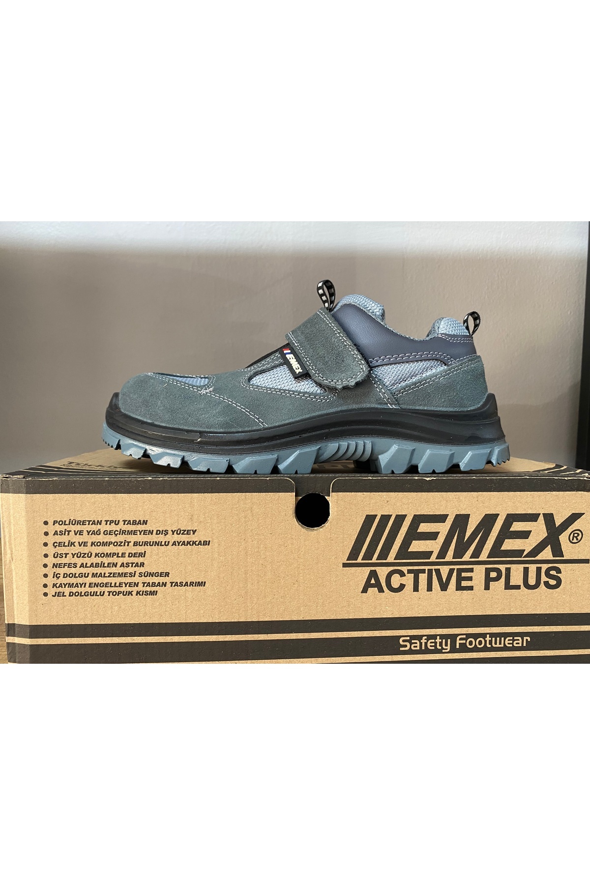  کفش ایمنی کار مدل تابستانی جیر خاکستری