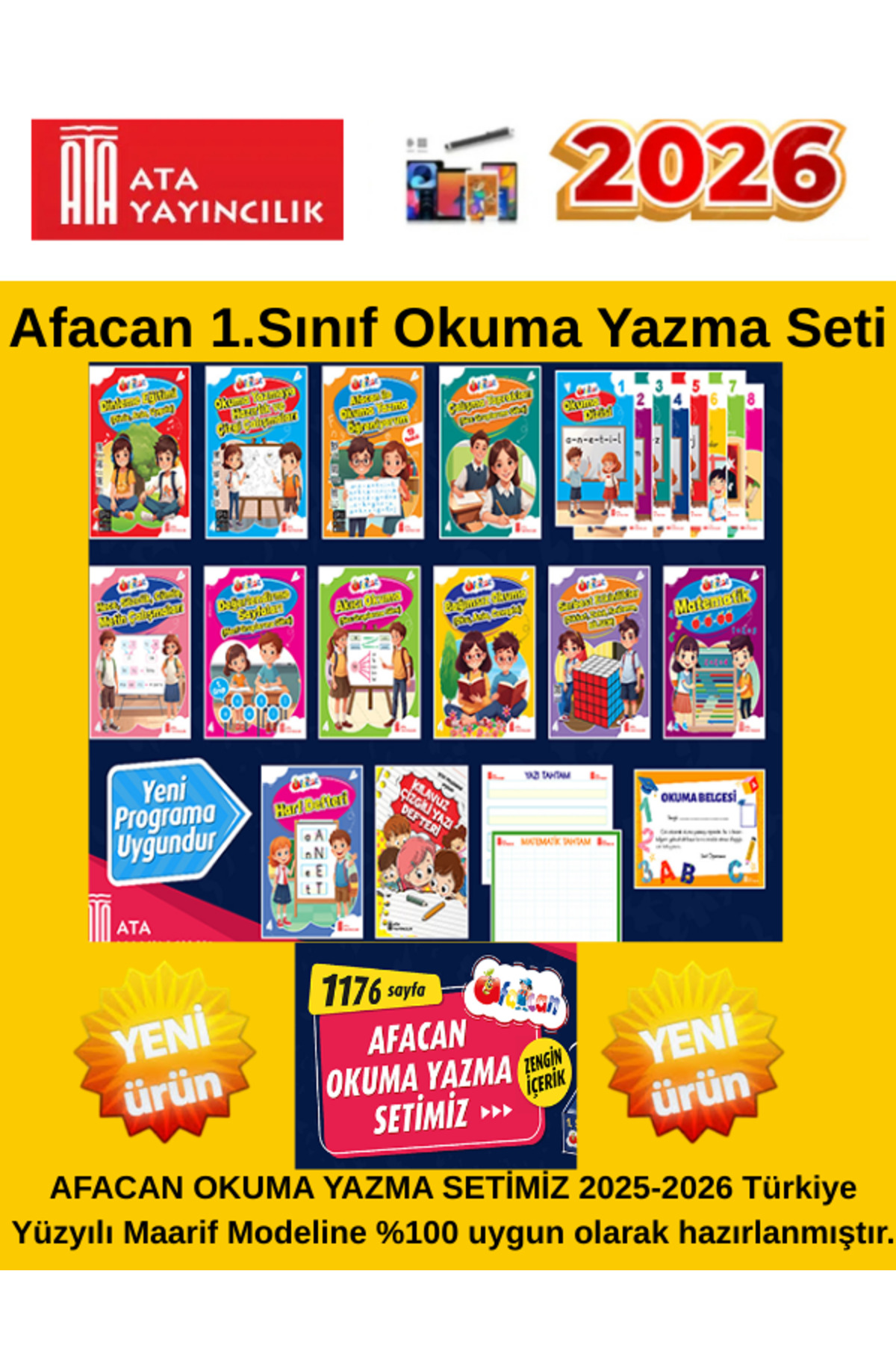 ファーストマニュアルA Aセット Ens Yayıncılık 2025-2026 Ata Yayıncılık 1.Sınıf Afacan Okuma Yazma