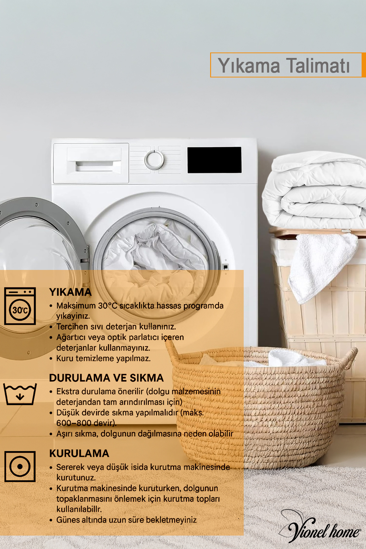 Vionel Home Ecotermo Beyaz Bebek Yorganı 95x145 Cm + 1 Adet 35x45 Bebek Yastığı | Yumuşak & Nefes Alabilen fotoğrafı 6 (önizleme)