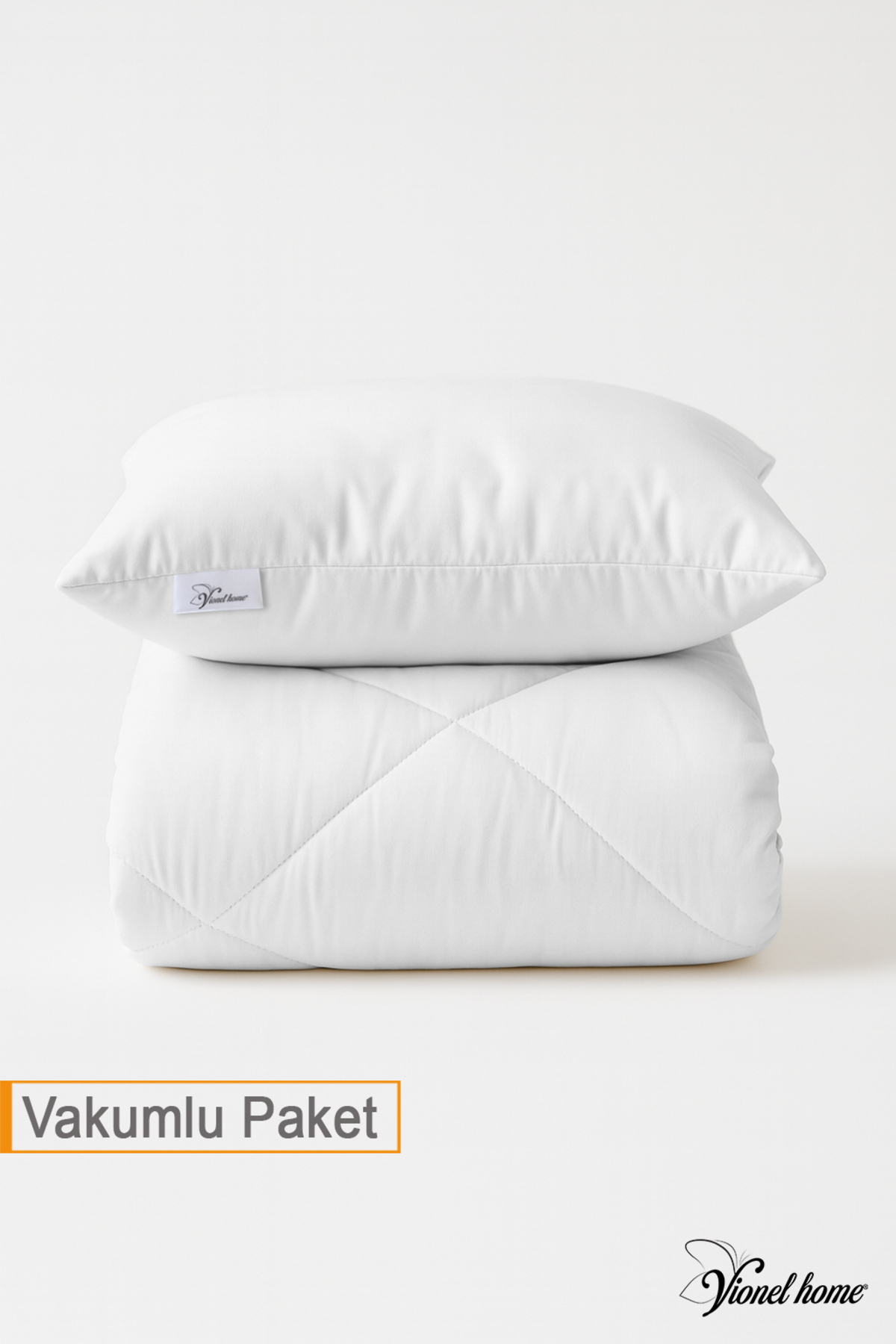 Vionel Home Ecotermo Beyaz Bebek Yorganı 95x145 Cm + 1 Adet 35x45 Bebek Yastığı | Yumuşak & Nefes Alabilen fotoğrafı 3 (önizleme)