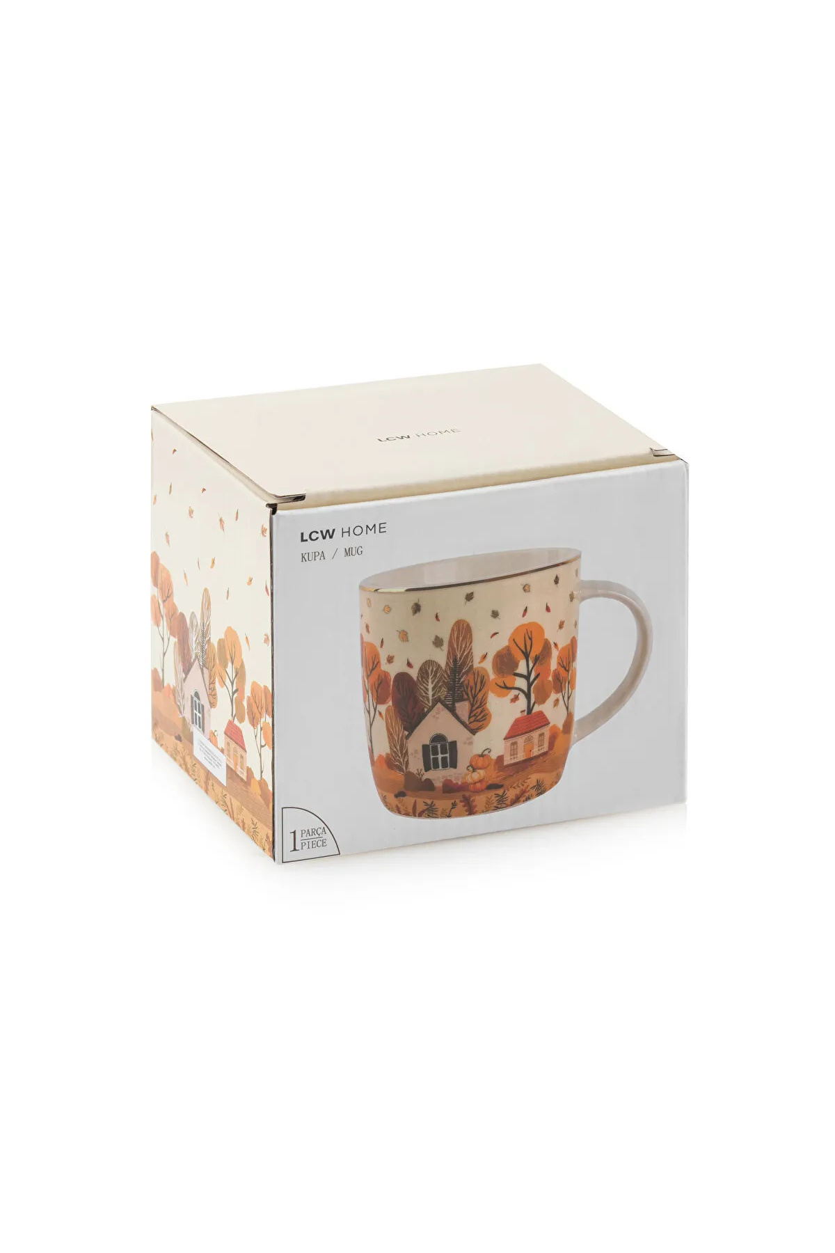 LC Waikiki-Lcw Home Brown Printed Porcelain Mug 360 ml as 3