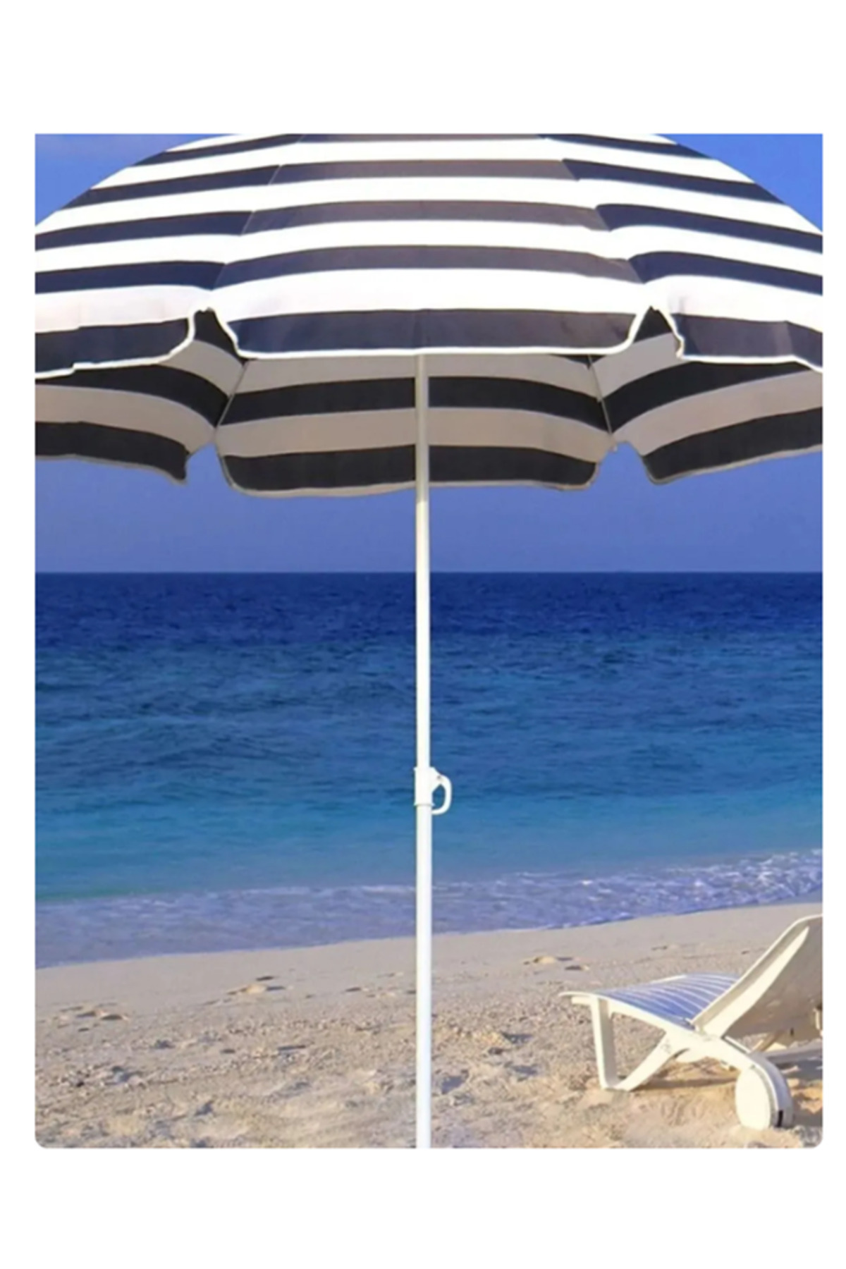 ADT Plaj Balkon Teras Deniz Bahçe Şemsiyesi Katlanır kolay kullanım 2 Metre ( BİDONSUZ )