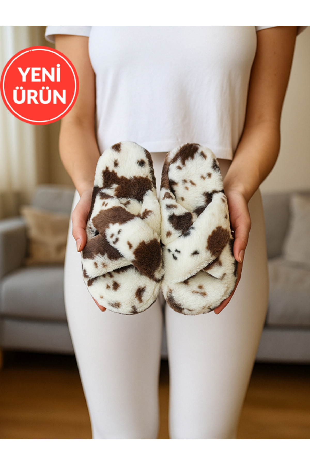  دمپایی زنانه شیک طرح صلیب پودوفوک پارچه‌ای خانگی، دمپایی طرح جهیزیه مدل STC1153