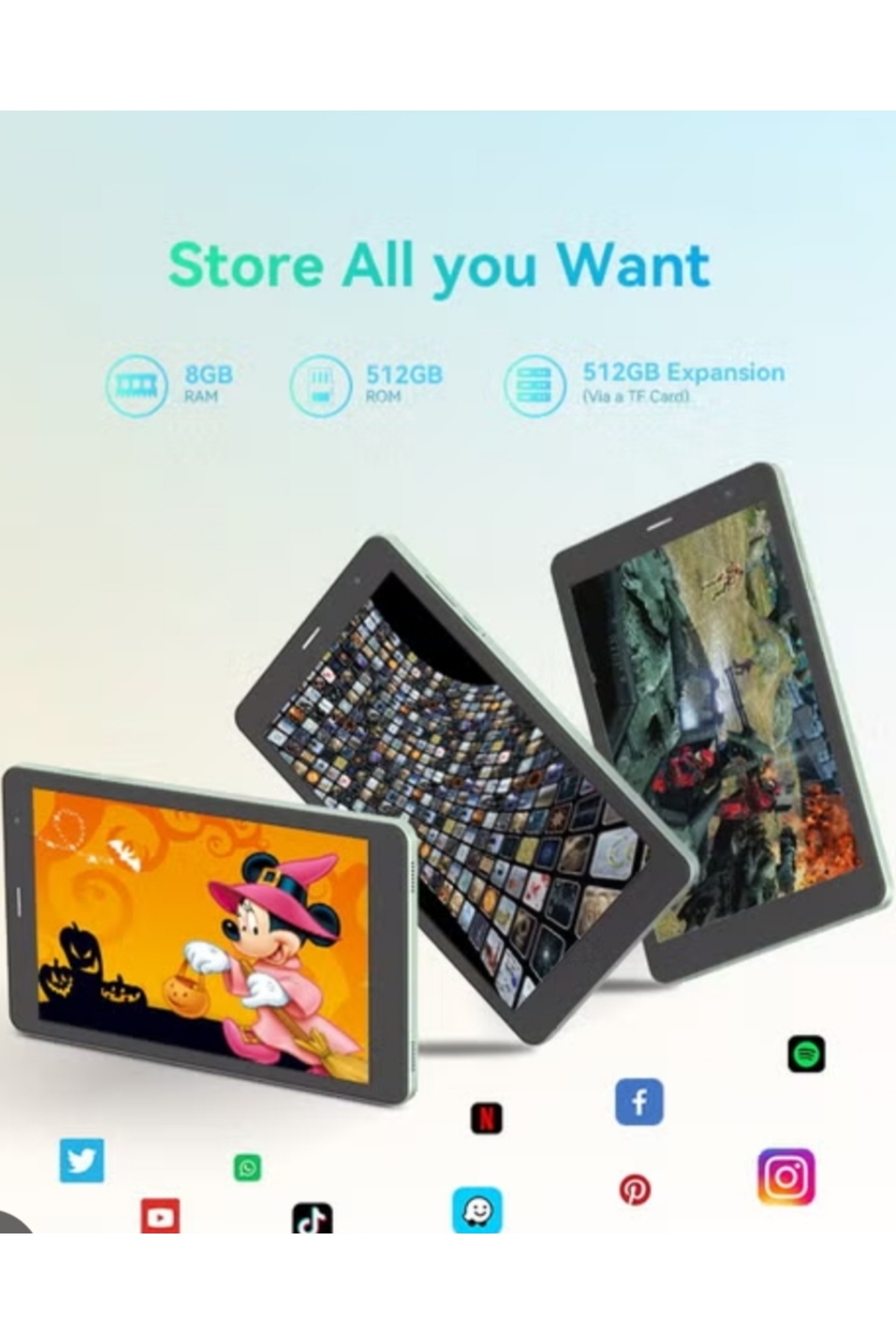 CIDEA-8 inch tablet Android 14 with SIM and keyboard 512GB Expandable WIFI tablet . 4