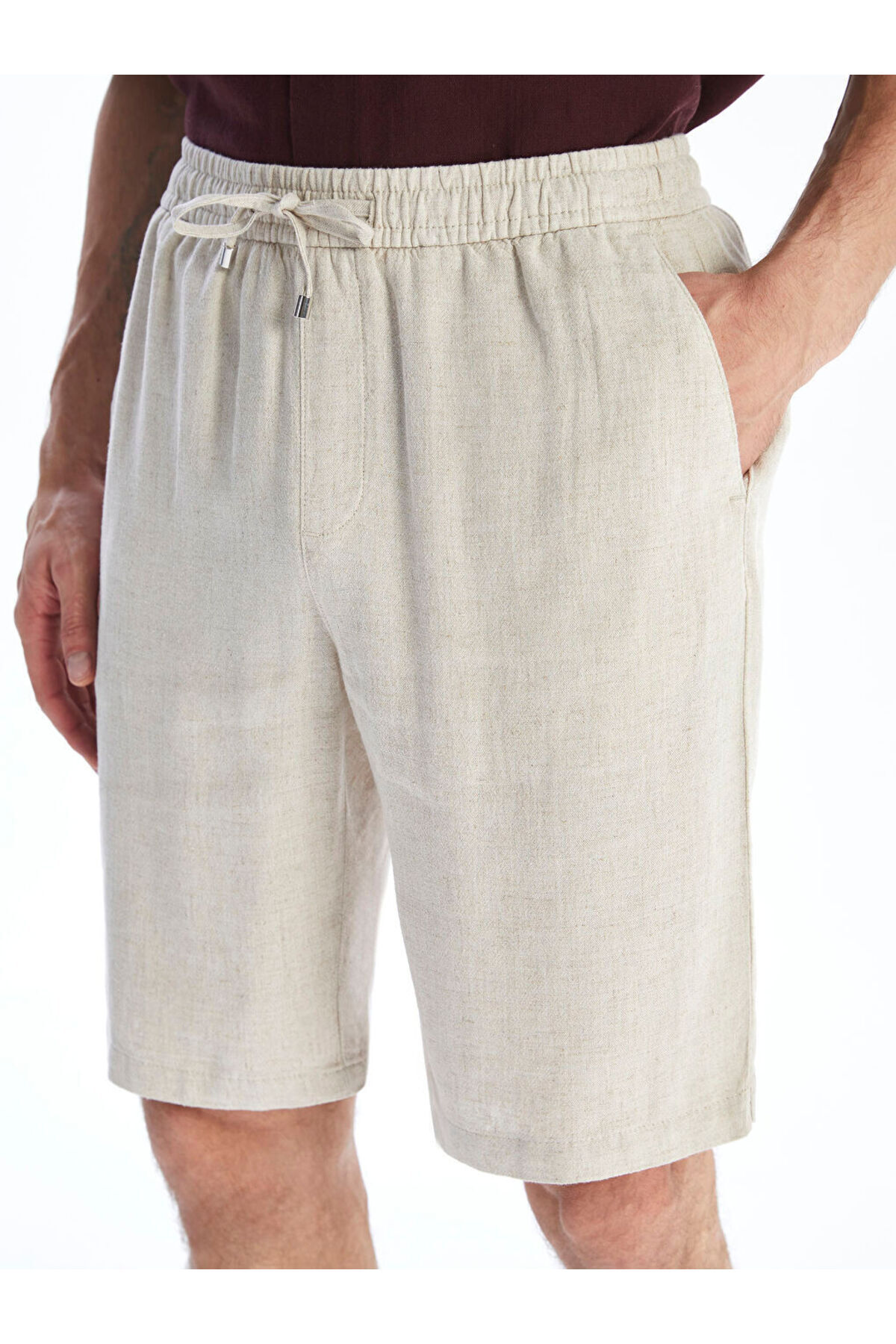 LC Waikiki-Create Your Style from Uzg Store |   Standard Fit Linen Blend Men's Shorts 3
