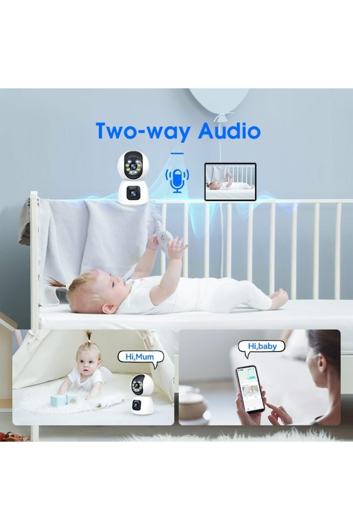 Generic-Camera 4MP Dual Lens Indoor Security Camera, 360° WiFi Smart Cam with Motion Tracking, Dual Screen, 5