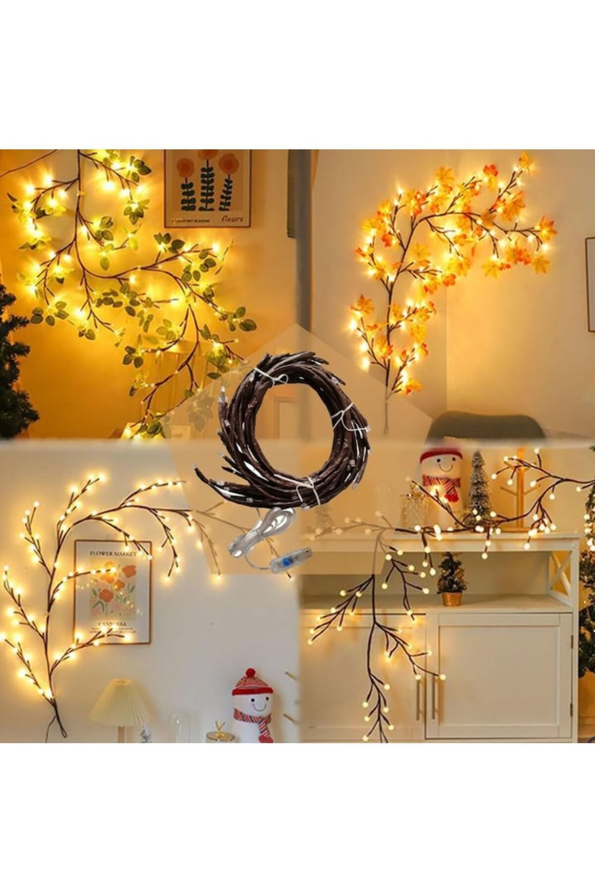 BZRSH-Decorative Light Garland with Flexible Branches – 1.6 m, 72 LEDs, Remote Control and USB Power, Bu 3