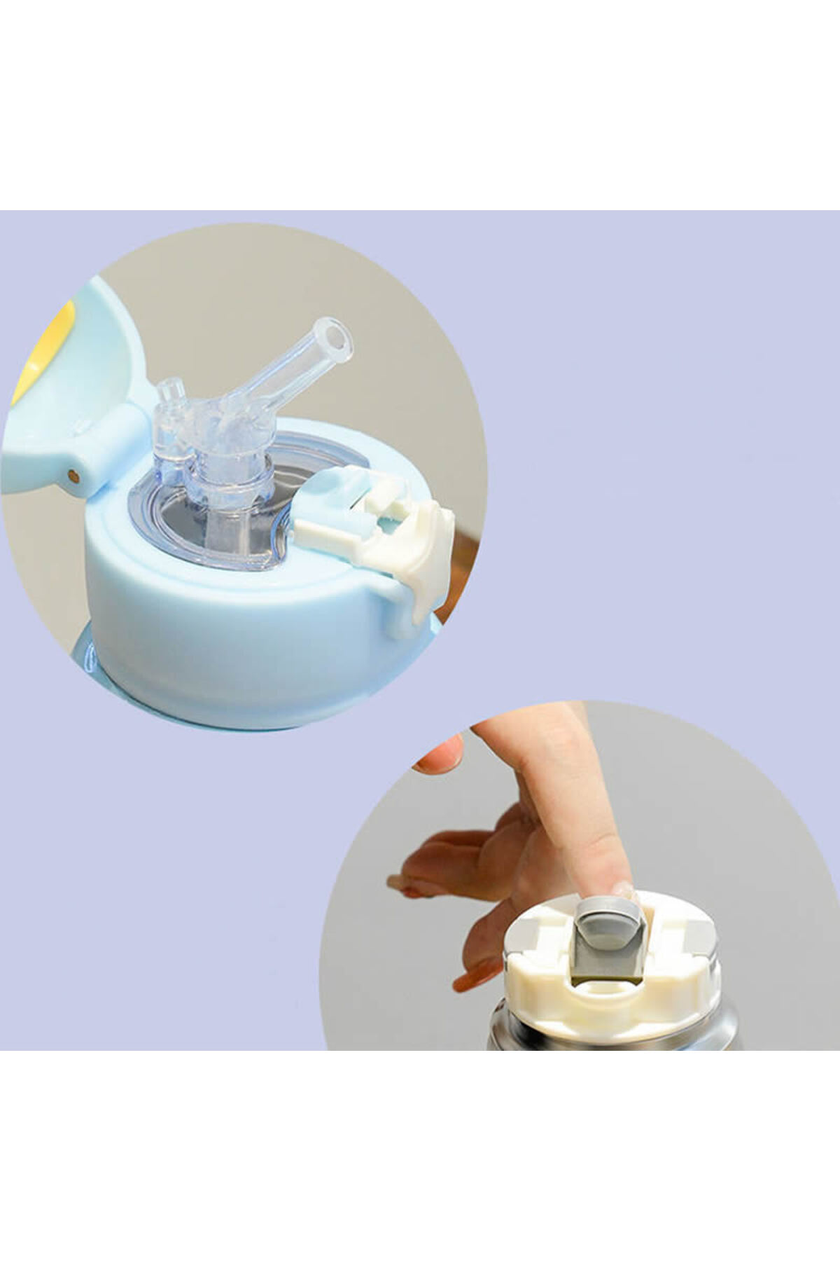 jojobebek Mavi Renk Premium Paslanmaz Çelik Figürlü Askılı Çocuk Termos, 500 ml, ( 24+ Ay) fotoğrafı 6 (önizleme)