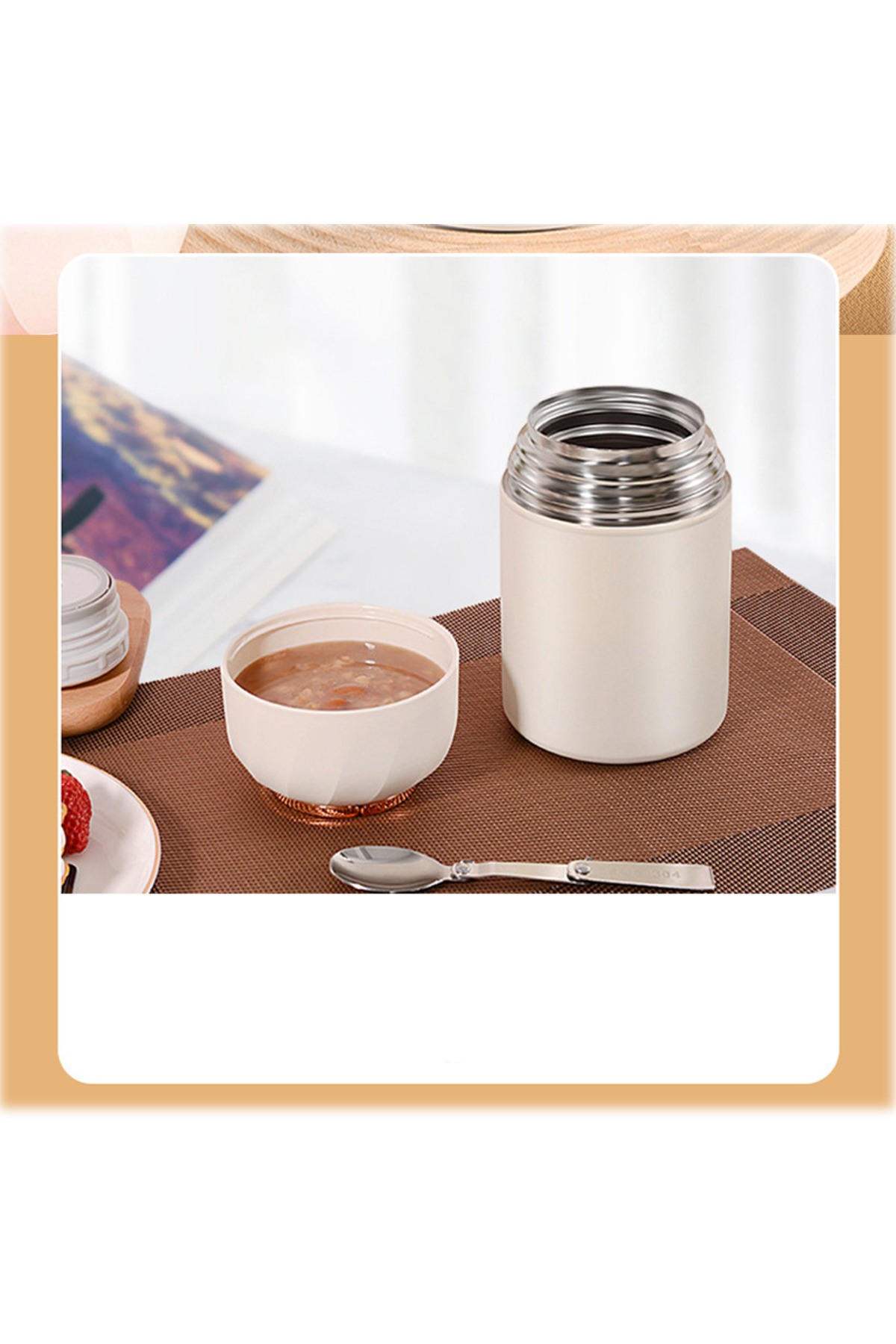 jojobebek Beyaz Renk Premium Paslanmaz Çelik Termos, Çelik No:316, 500 ml, ( 24+ Ay) fotoğrafı 6 (önizleme)