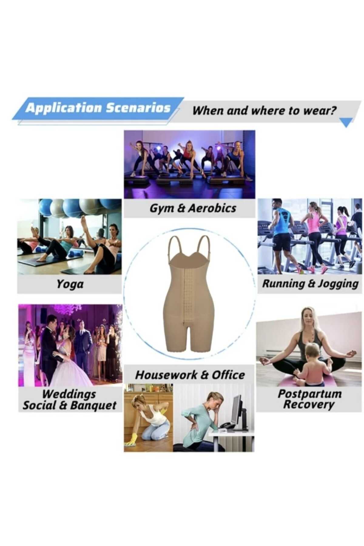 Fstyle-Body sculpting compression garment with 3 front clips for control and compression after childbirth and other occasions 4