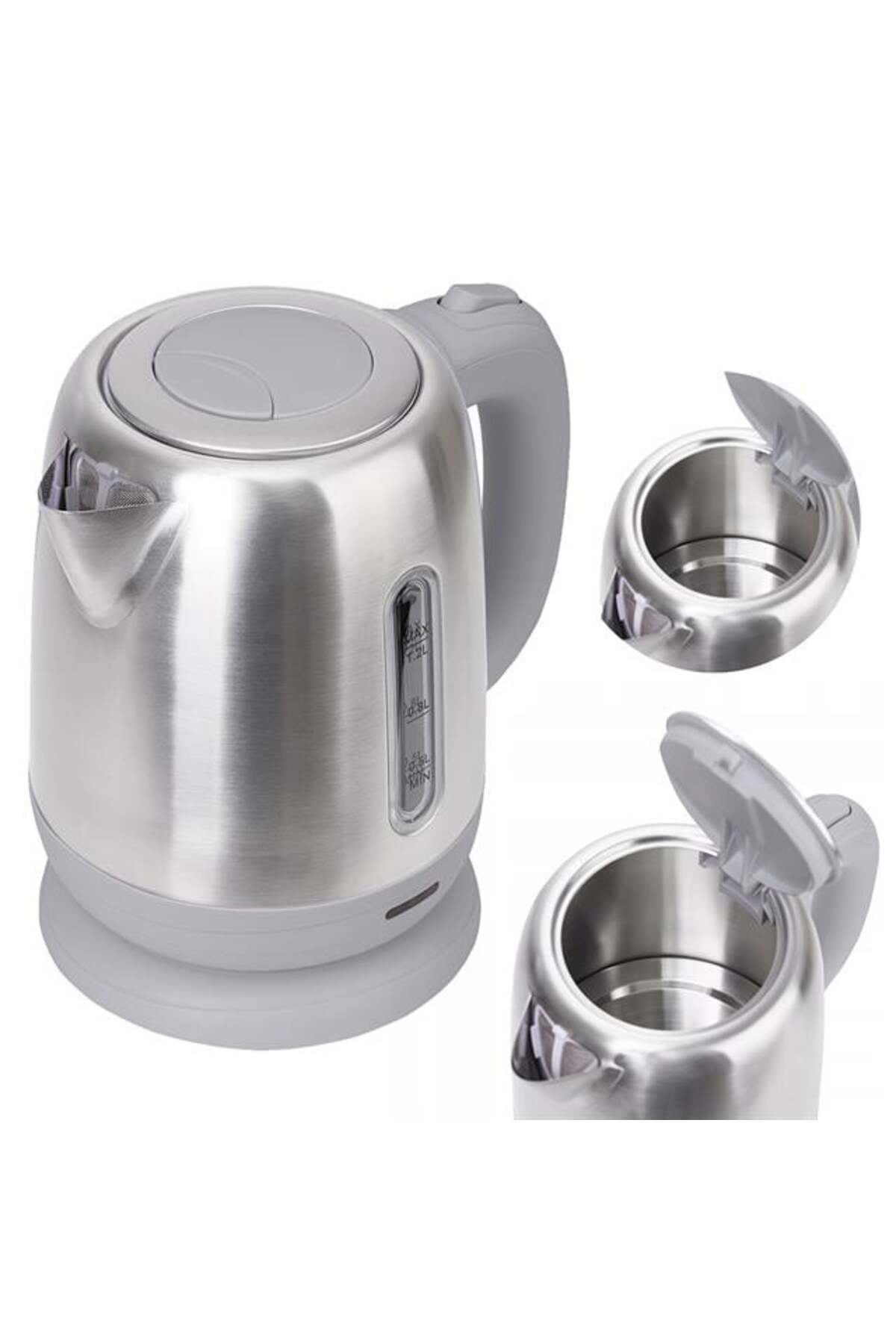 Go İthalat 1800W 1.8 Litre Lüks Çelik Su Isıtıcı Kettle İnox CRW-7211 (5224)