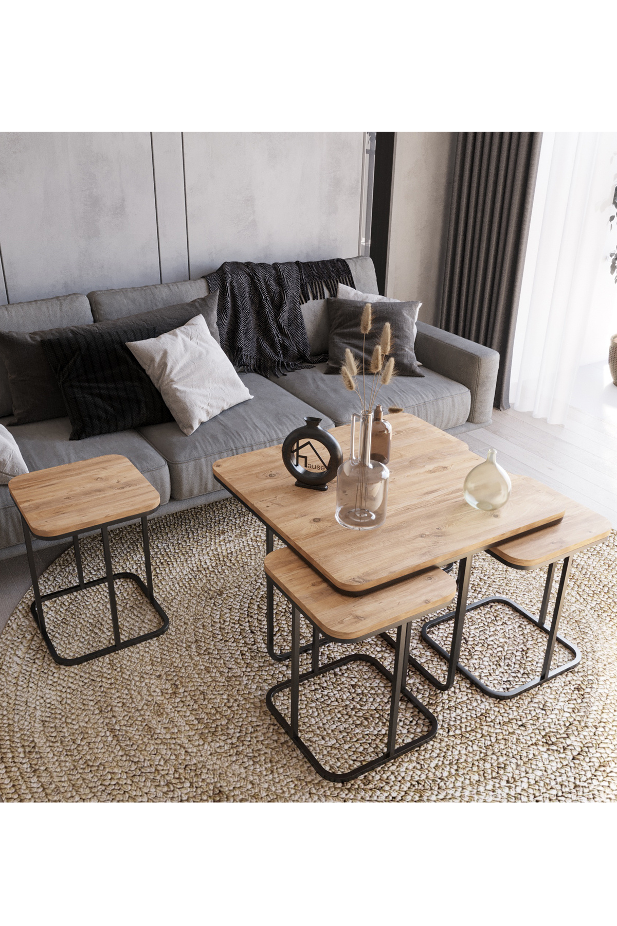 zmr dekorasyon ZMR 4+1 METAL SEHPA ZİGON VE ORTA 5 Lİ RADÜSLÜ ELEKTROSTATİK BOYA