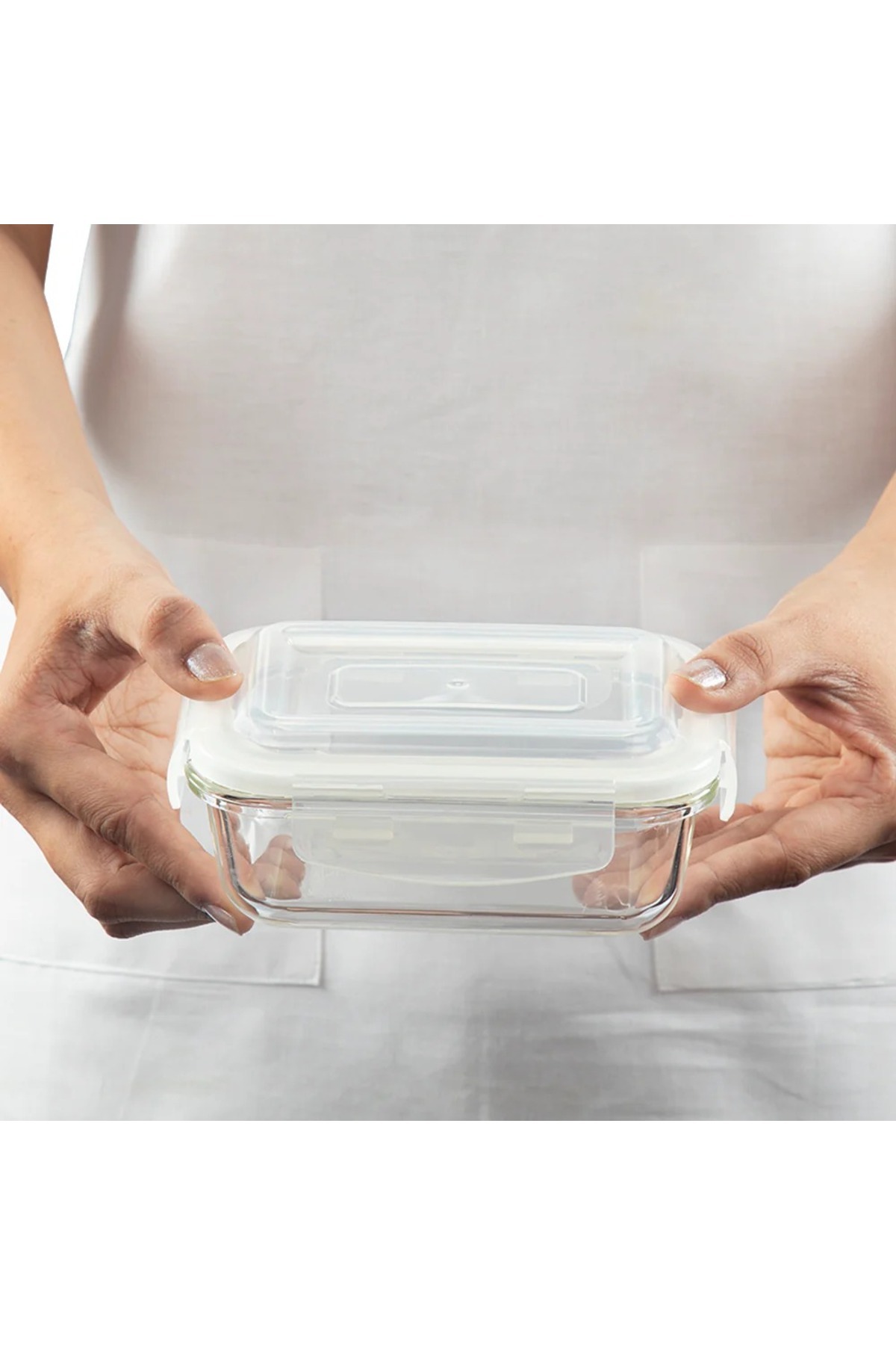 Borosil-Klip-n-store Rectangular Glass Storage Container With Air Tight Lid Food Storage Container 1.52 L 4