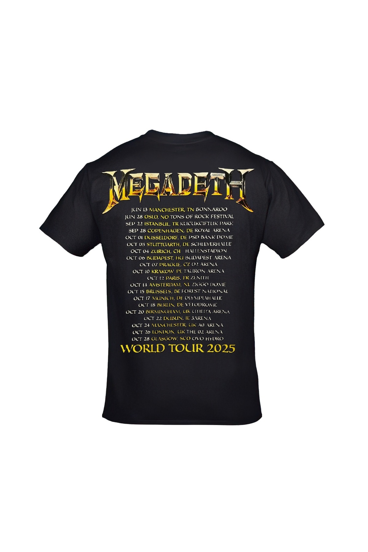 orijintex Megadeth Concert World Tour 2025 Ön Arka Baskılı Unisex