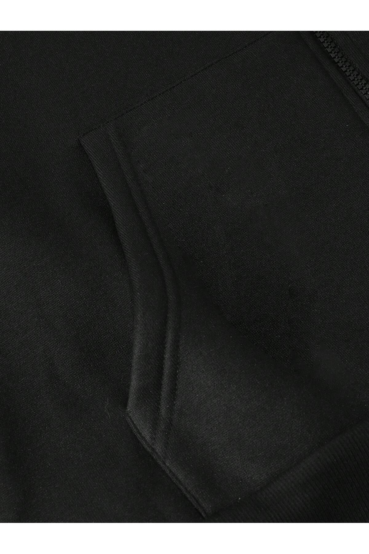 Deocept  Unisex Fermuarlı Baskılı Kapüşonlu Cepli Sweatshirt Ceket - Görsel 6