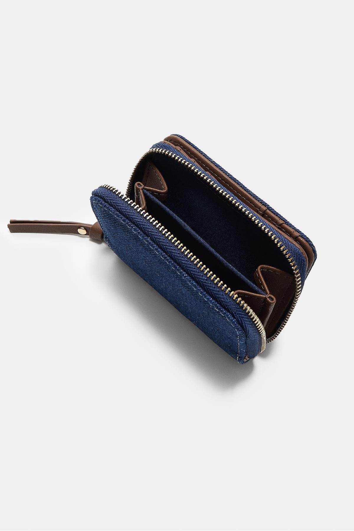 Stradivarius  Denim Fermuarlı Cüzdan - Görsel 4