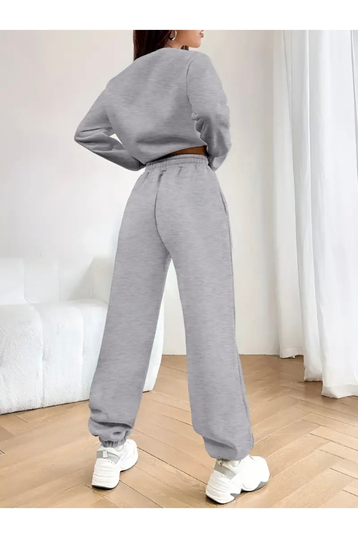 FUFLUNS-Unisex Oversized Tracksuit Set with "Live by the Sun" Print on the Bottom/Upper Part 2