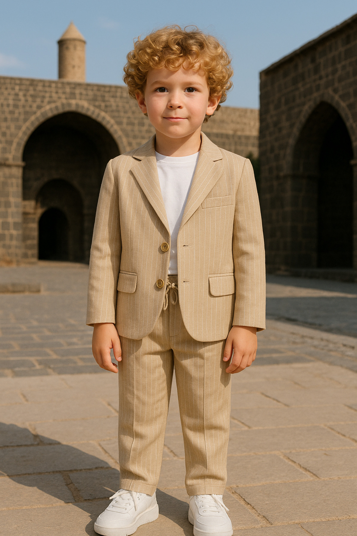 tinytrends Boy's Exclusive Cut Luxury Striped Suit