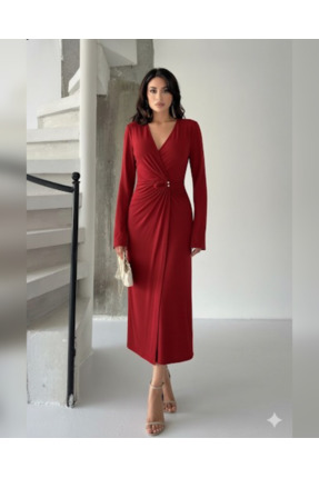 LAPİS Bel tokalı kruvaze elbise