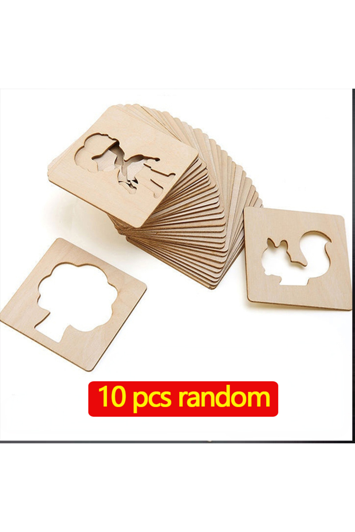 مجموعه ۱۰ عددی اسباب‌بازی‌های مونته سوری برای کودکان، اسباب‌بازی‌های نقاشی، چوبی، الگوهای شابلون برای نقاشی DIY، آموزشی