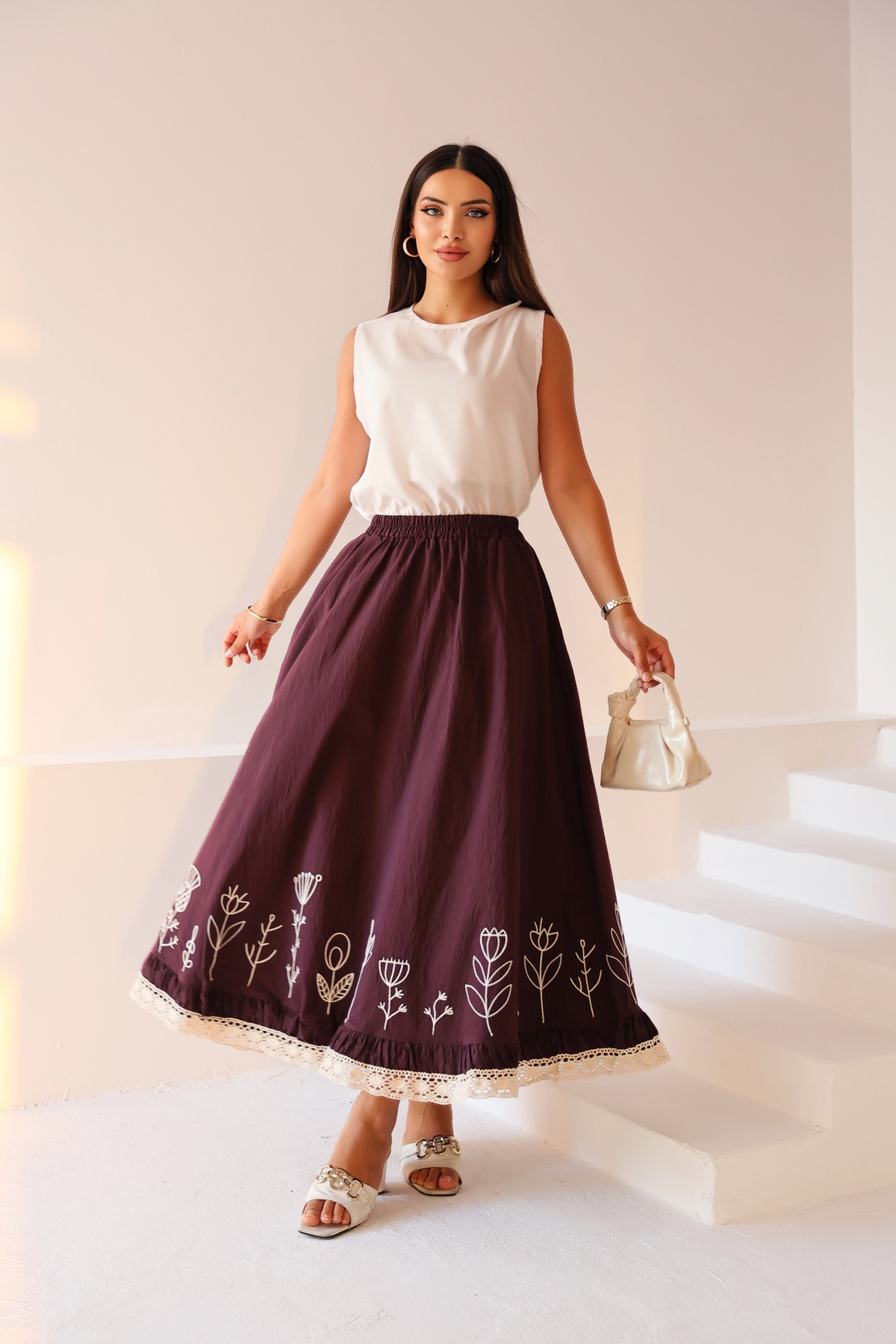 Vegove  Fisto ve Nakış Detaylı Etek - Görsel 2