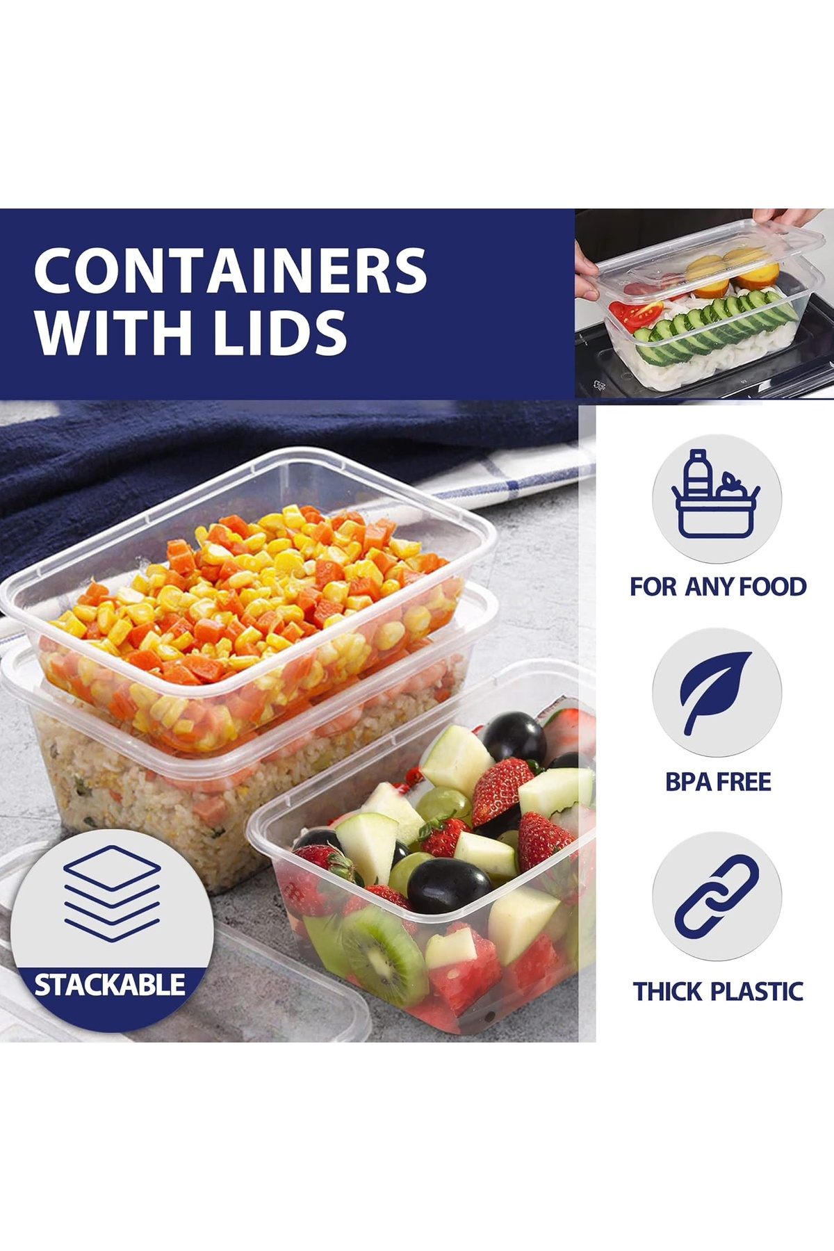 Homemate-Home Mate Microwave Rectangular Container with Lid 750 ml – Set of 6 Durable Food Boxes 4