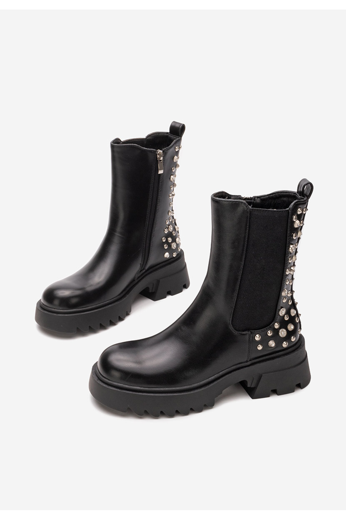 B T Shoes Černé dámské polokozačky Aida