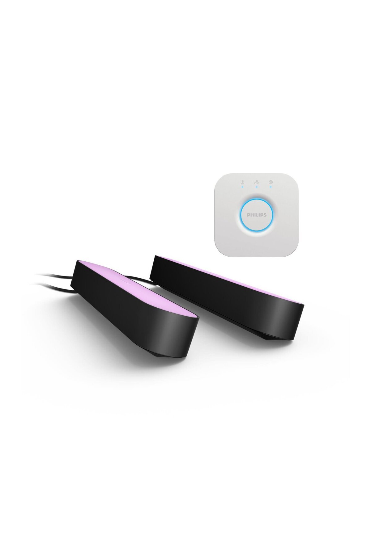 Philips Hue Beyaz ve Renkli Ambians Play Akıllı Çubuk Lamba İkili Paket ve Hue Bridge