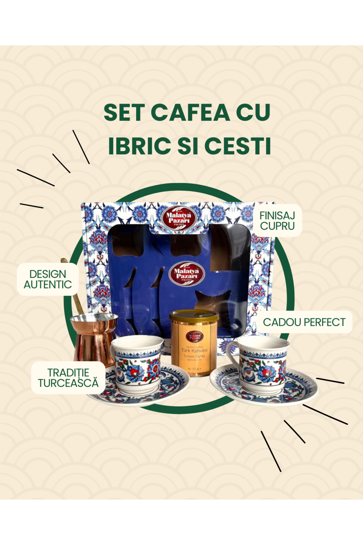 Malatya Pazarı Set Cafea Cu Ibric Și Cesti 100 Gr. Malatya Pazari - One Size