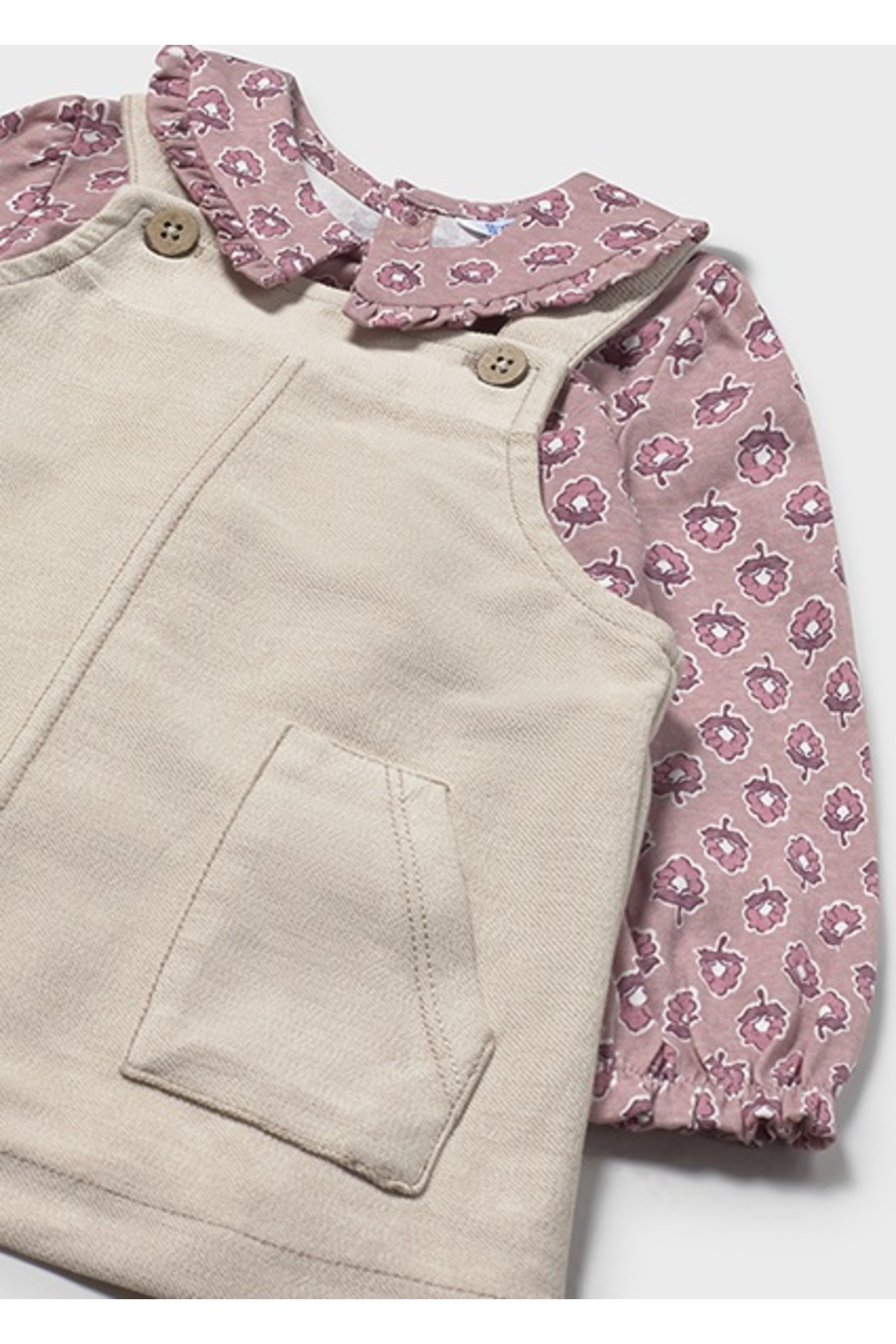 Mayoral Bej Kız Bebek Salopet Elbise ve Bluz Takım 2926 fotoğrafı 3 (önizleme)