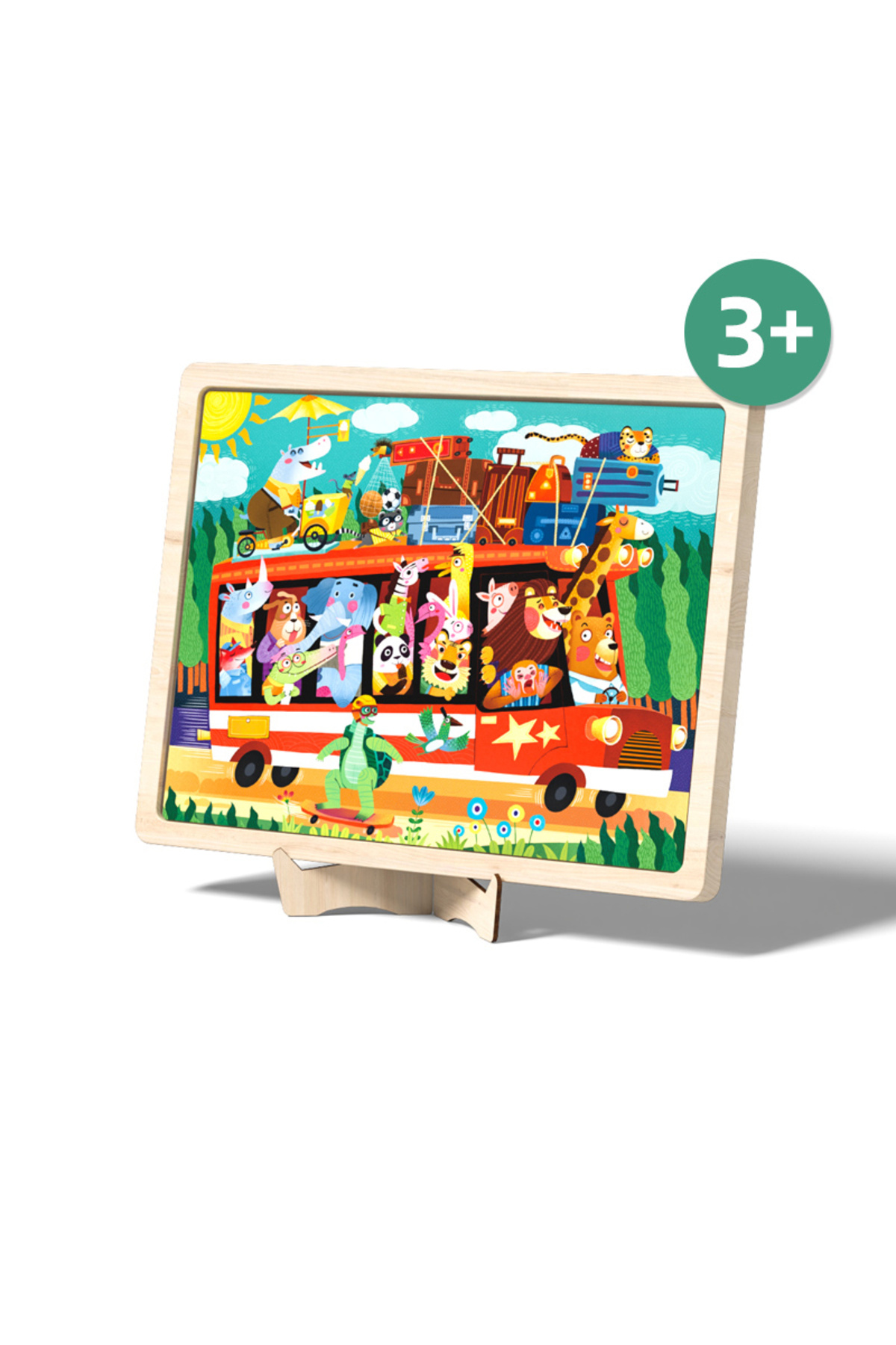 پازل چوبی سفر با اتوبوس ۴۸ تکه