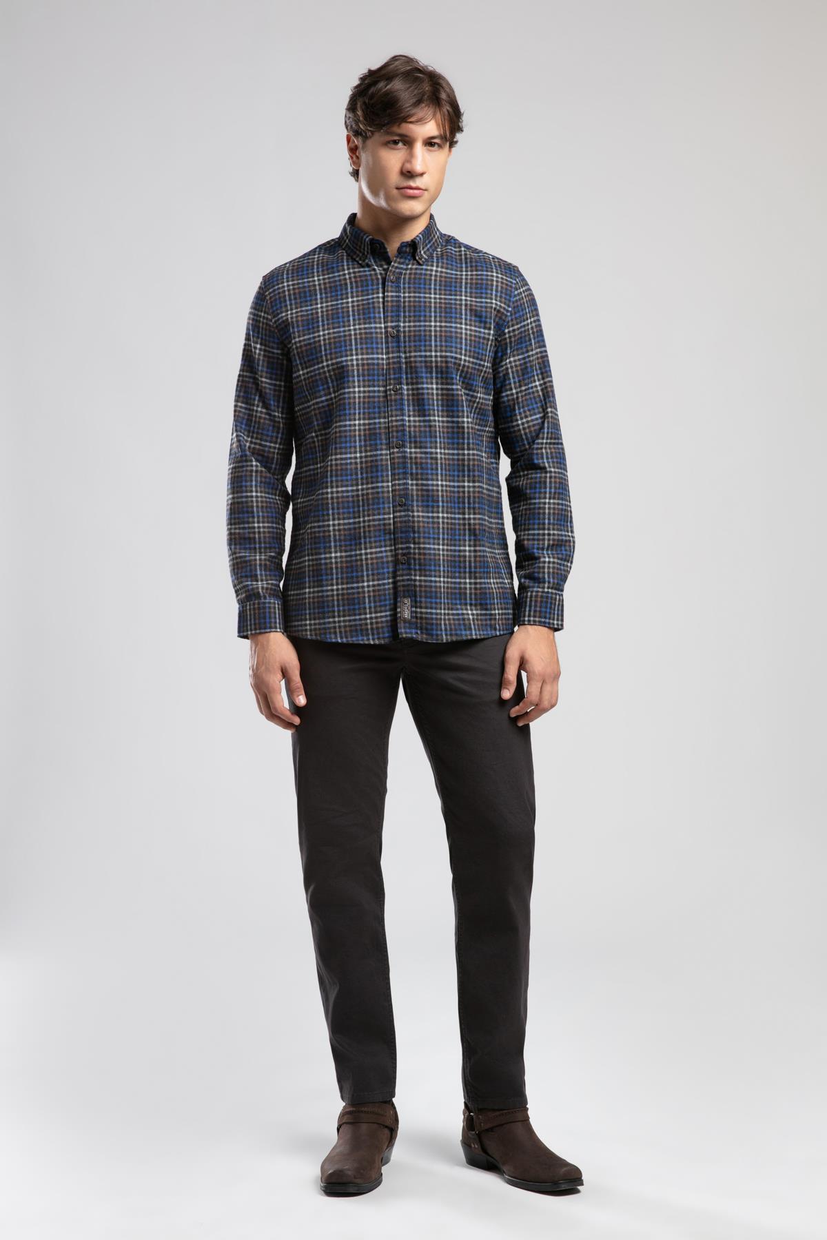 پیراهن مردانه شطرنجی آستین بلند | لی کوپر Lee Cooper 261 LCM 241009 - تصویر 5