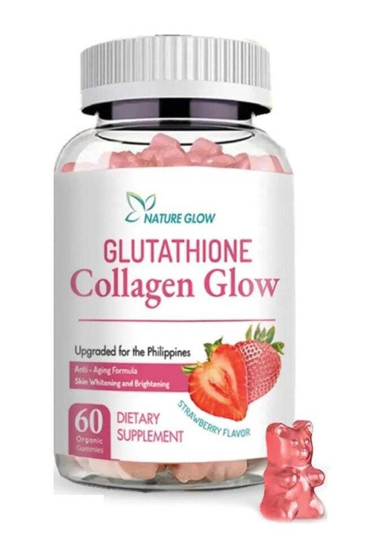 Glow NATURE Glutathione Collagen Anti-Aging Whitening and Brightening 60  Gummies Strawberry Fla- Trendyol