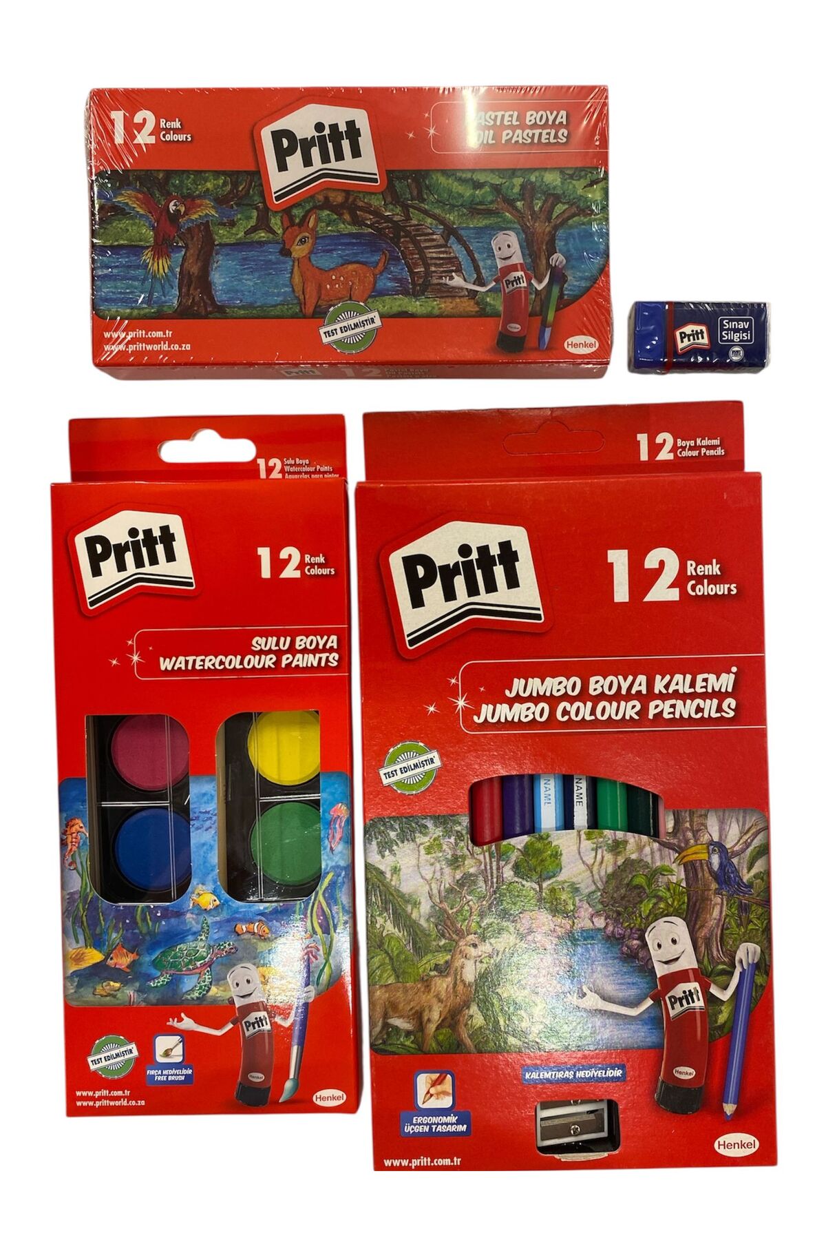 Genel Markalar Pritt Jumbo Boya Kalemi, Silgi Ve Boya Seti