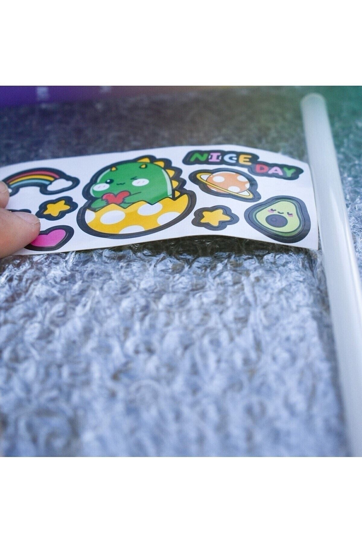 Mikasso Ayıcık Desenli Büyük Boy 1,2 Litre Motivasyon Matarası Plastik Su Şişesi Suluk Sticker Hediyeli Çok fotoğrafı 4 (önizleme)