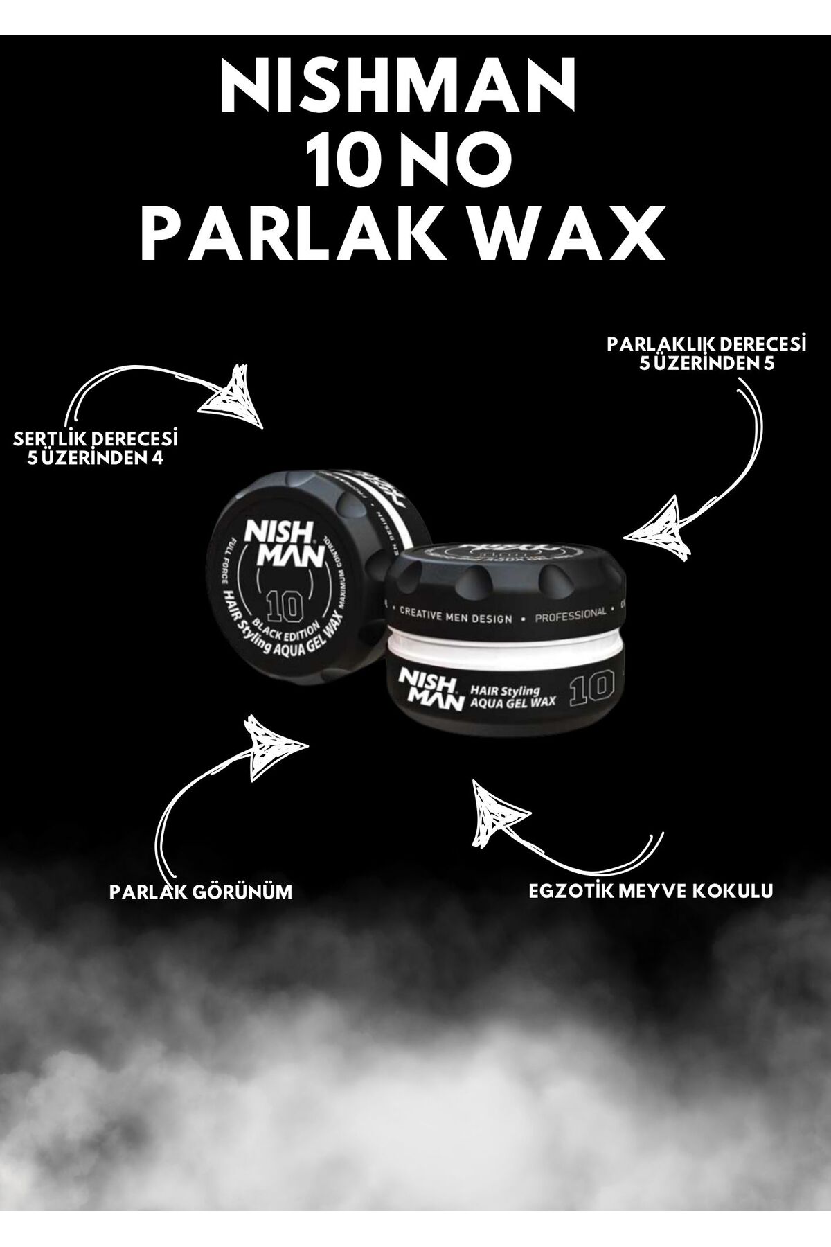 NISHMAN 10 Saç Şekillendirici Ultra Sert Parlak Wax 150 Ml