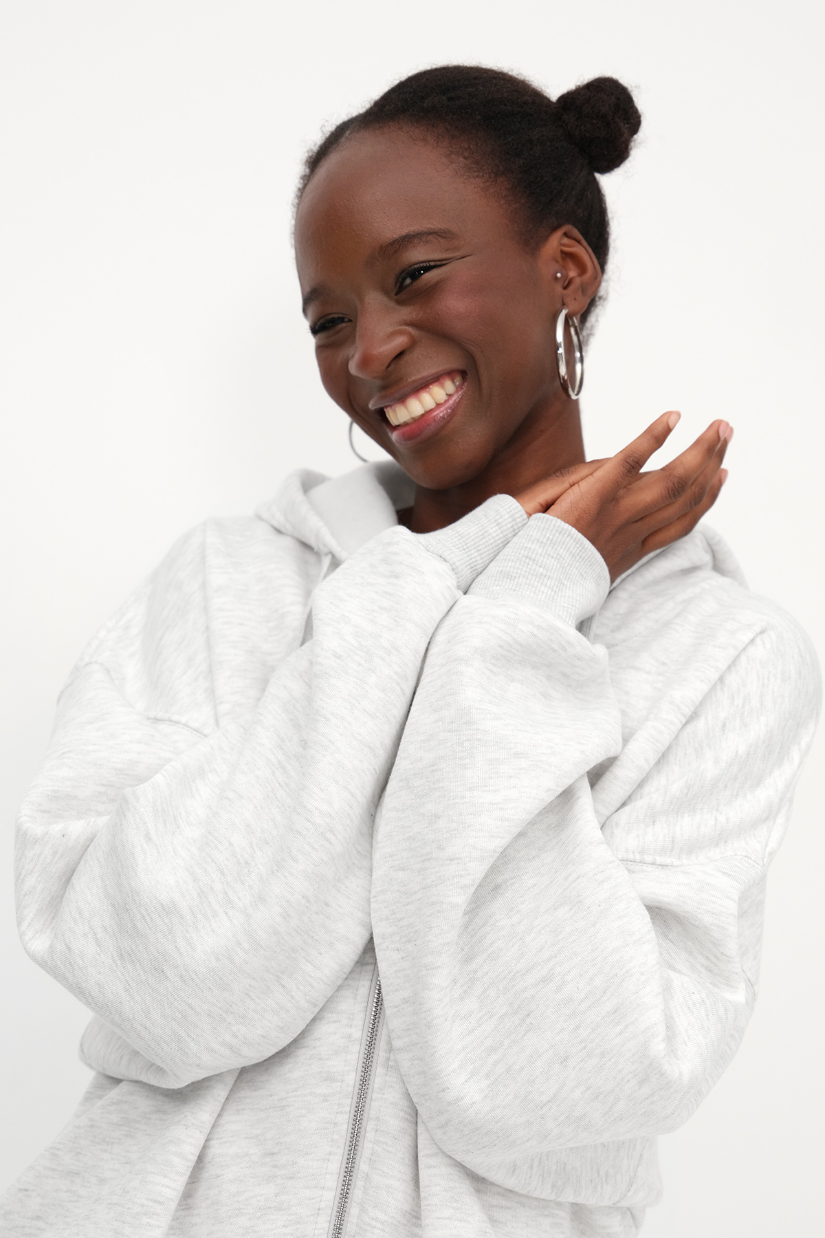 Addax  Fermuarlı Şardonlu Sweatshirt H12054 - Görsel 4