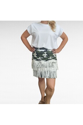 Room8 tasarım kamuflaj mini etek