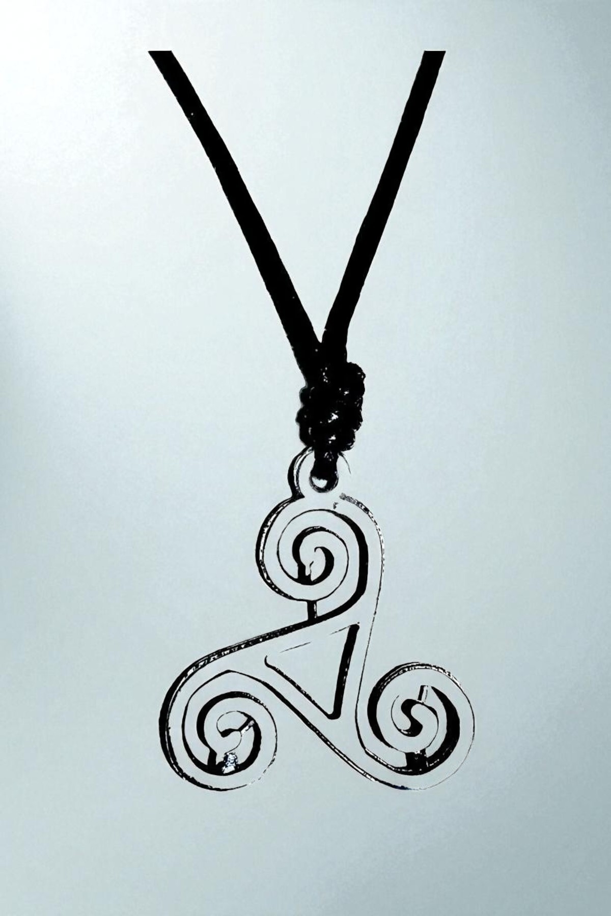 Alpha Beta Omega Symbol Necklace – Zinc Alloy Metal Design, Adjustable Cotton Rope