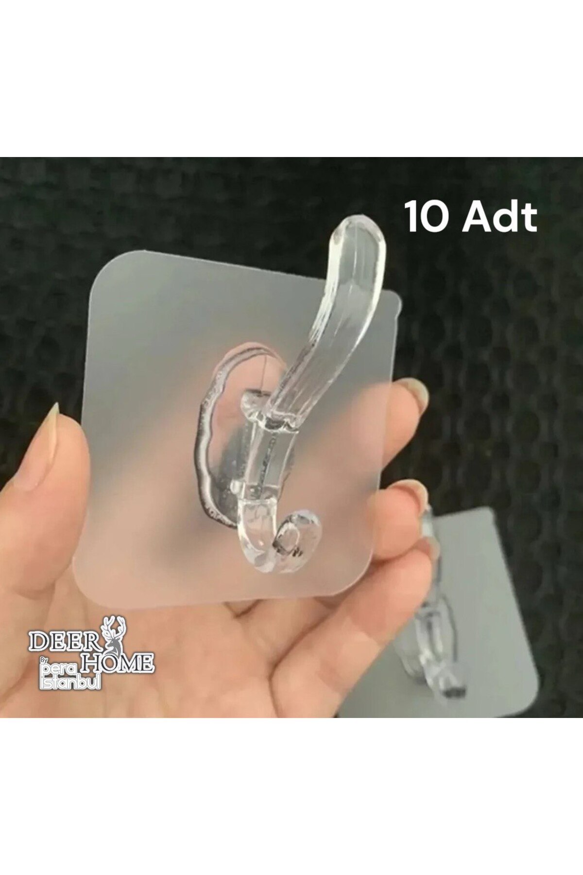 10Pcs Super Strong Transparent Bathroom Kitchen Hook Frame Hanger Self Adhesive Transparent Adhesive