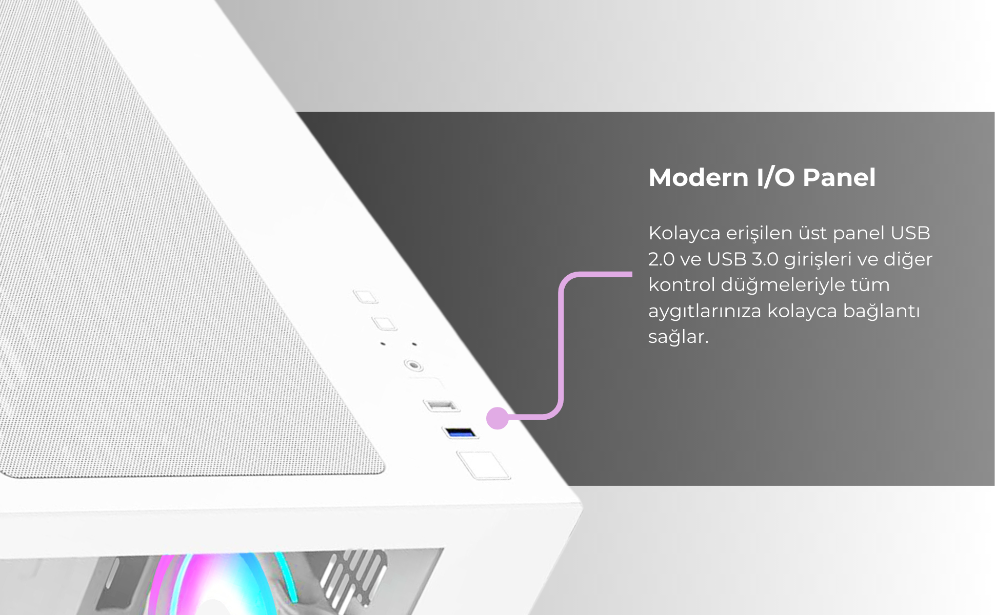 Terranova Kumandalı 6 RGB Fanlı Midi Tower Cam Panel Gaming Oyuncu