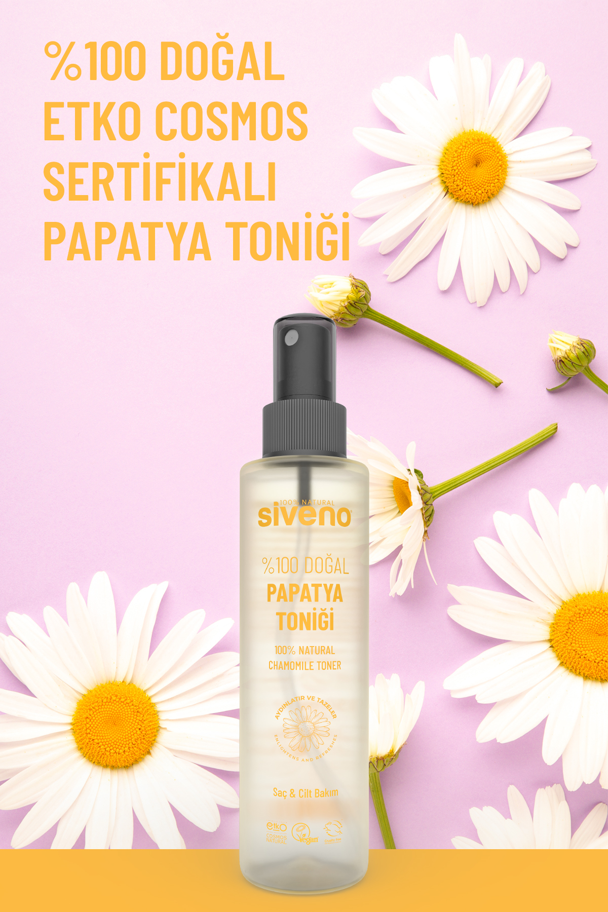 %100 Doğal Papatya Suyu Saç Aydınlatıcı Etkili Arındırıcı Rahatlatıcı Saç ve Cilt toniği 150 ml — MSIV-000197 — تصویر 5 از 8