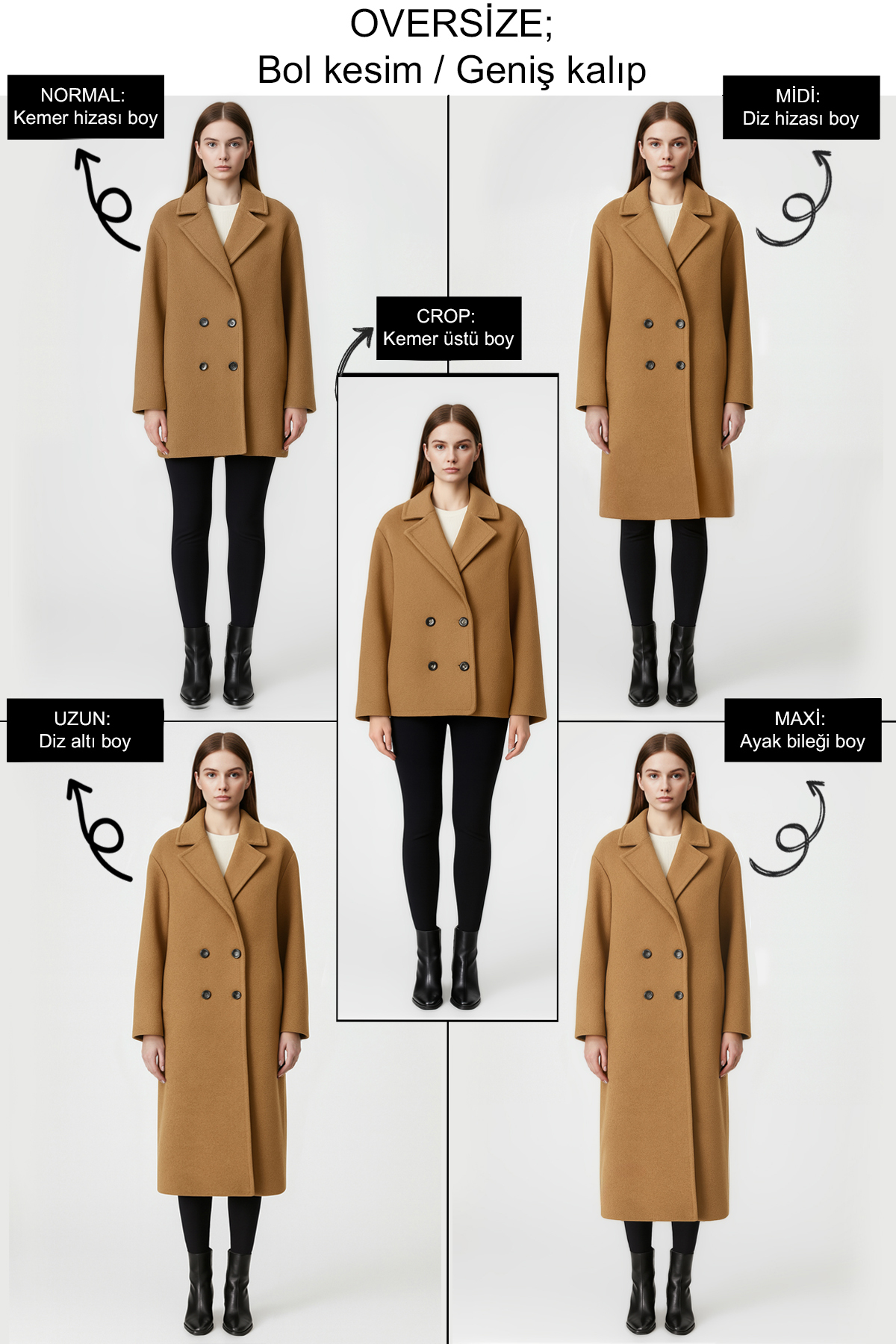 Trendyol Collection Πέτρινο παλτό μεγάλου μήκους φαρδύ κομμένο μακρύ μάλλινο παλτό TWOAW21KB0038