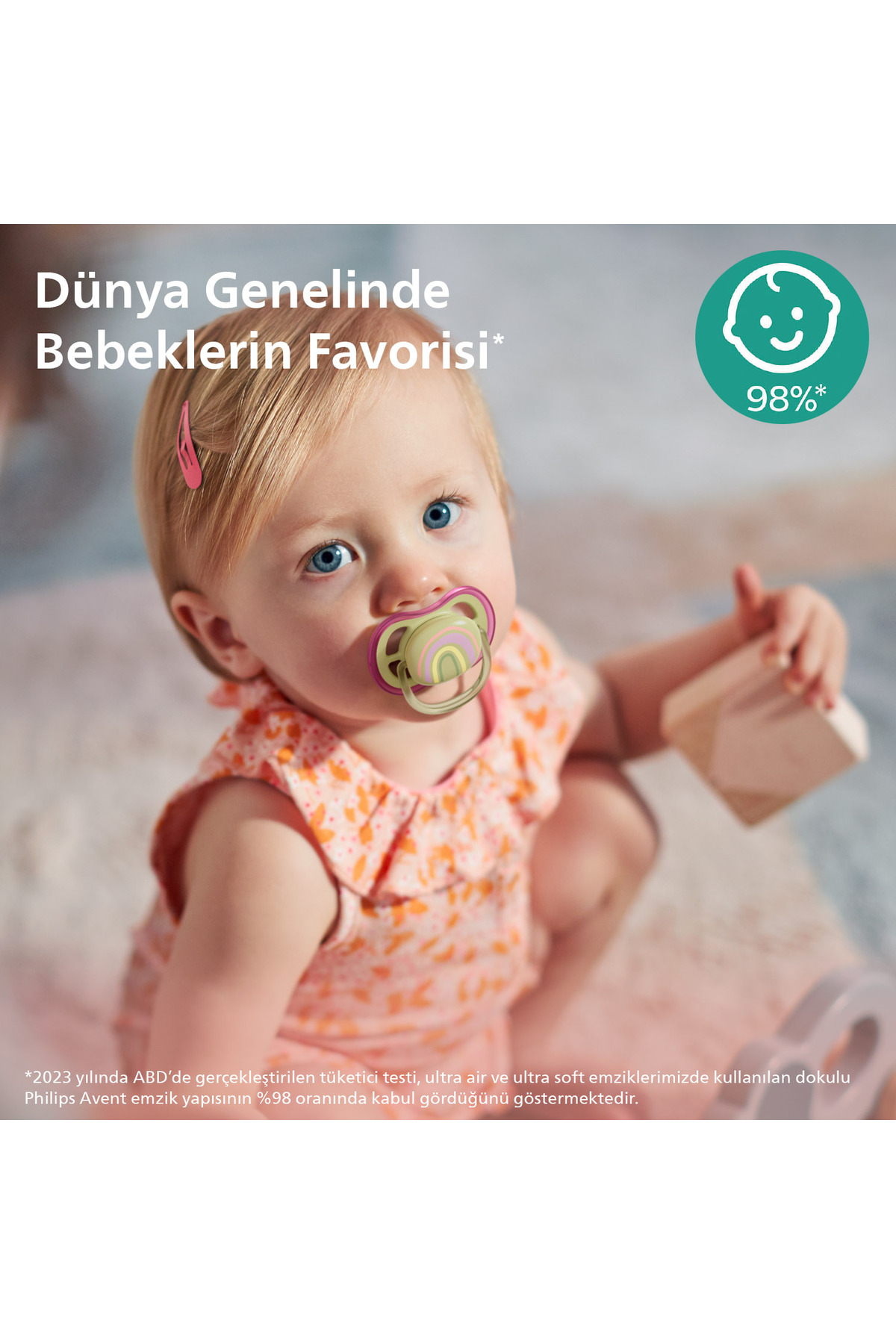 Philips Avent Ultra Air Emzik 0-6 Ay,  2'li Paket, Kız, SCF085/59 fotoğrafı 2 (önizleme)
